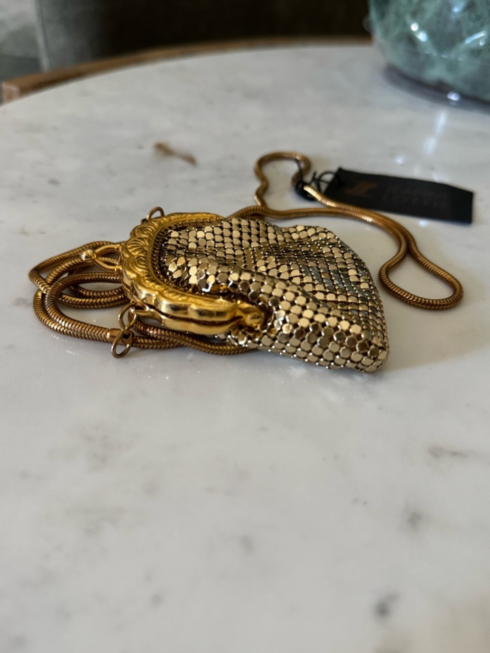 Jeanne Lottie Gold Sequin Mini Pouch Crossbody Bag - Picture 6 of 8